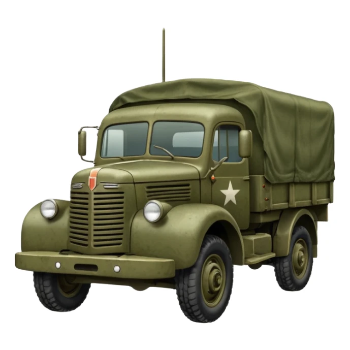 a simplistic rendition of a 1940s military truck sticker