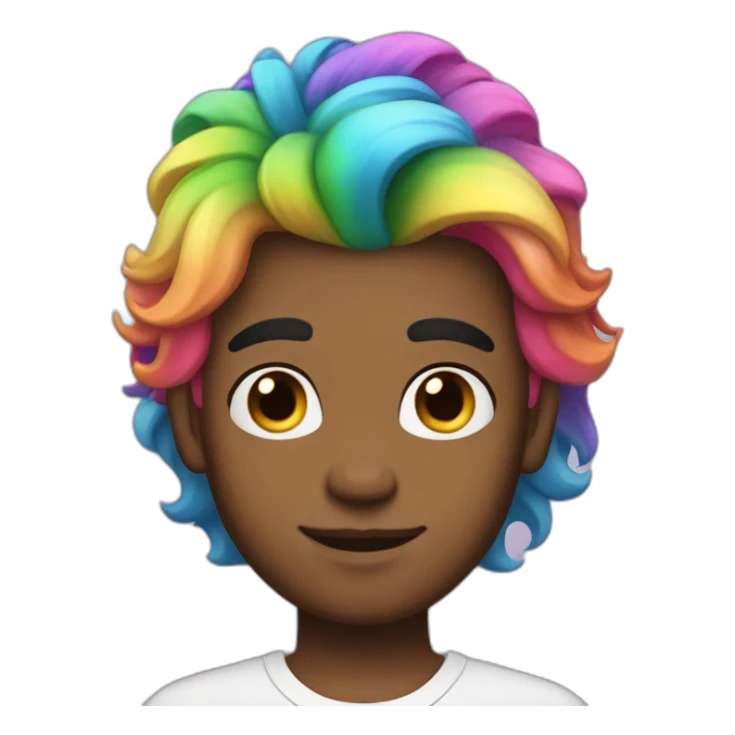 Posh-boy-with-rainbow-unicorn-hair sticker