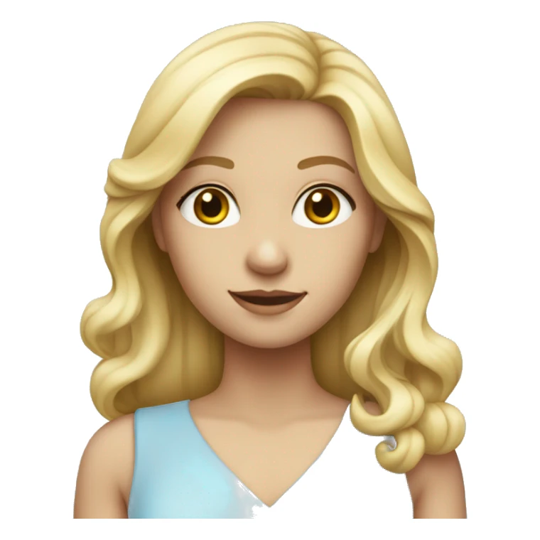 A blonde girl wearing a light blue dress sticker