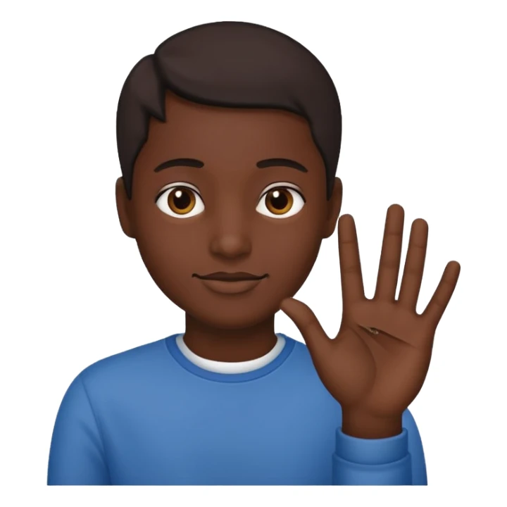 Que este 🙋🏾emoji envés que saludé haga con mano la forma de L sticker