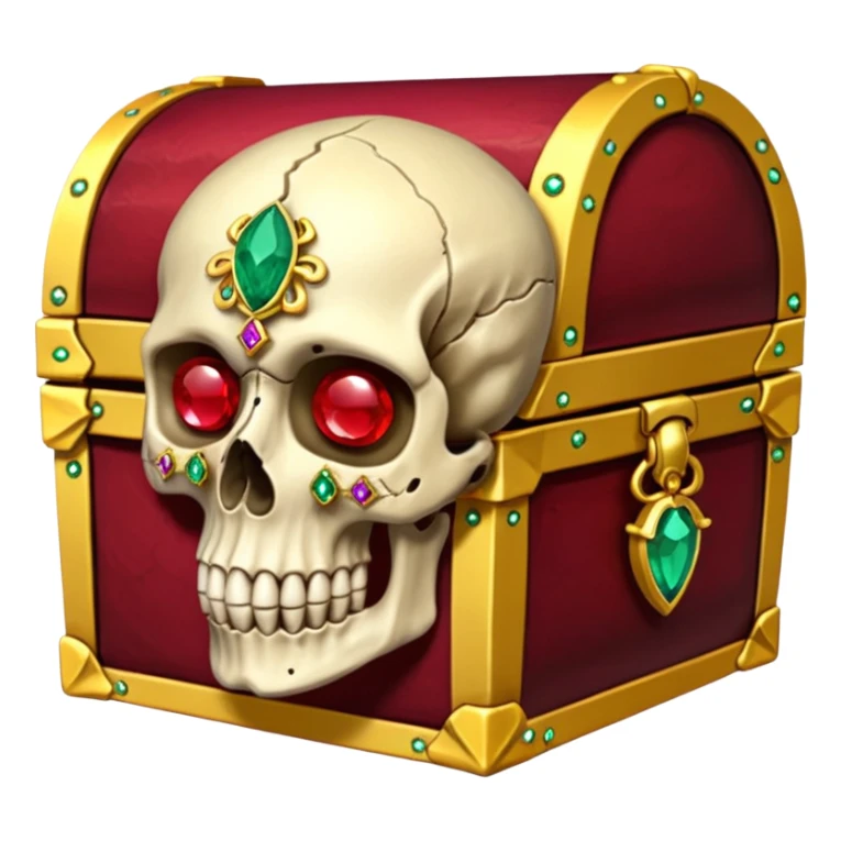 Human skull inlaid with gemstones in jungle treasure sticker