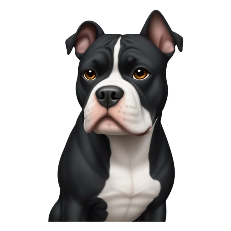 99% Black American Bully with white chin sticker