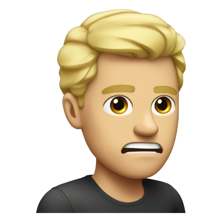 A blonde man, medium sized a little big, comb over, so angry he turns red sticker