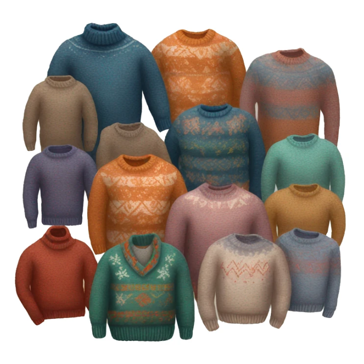 Pile of cozy winter sweaters sticker