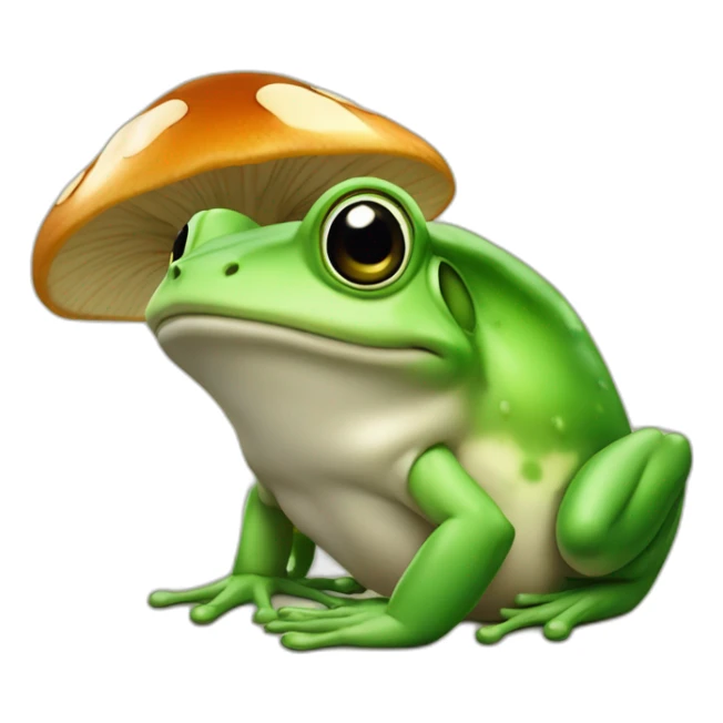 Une grenouille qui tiens un champignon sticker