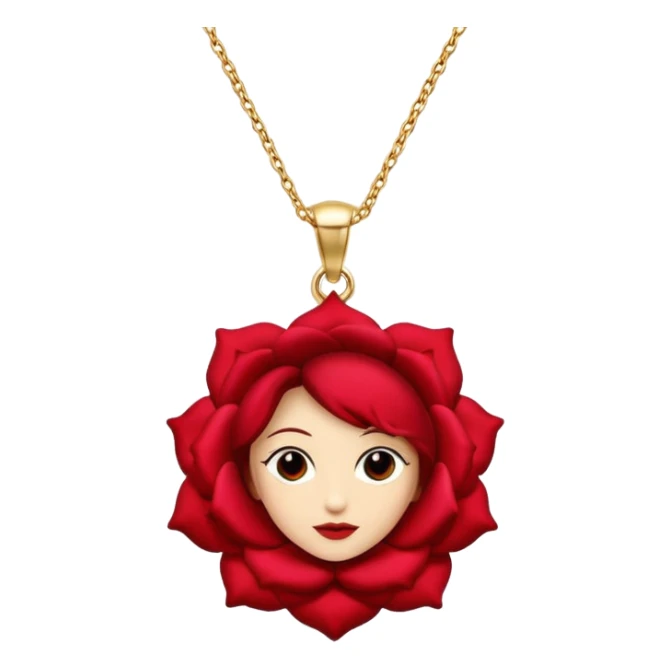  Realistic deep red rose head charm, 14k sparkling Gold necklace sticker