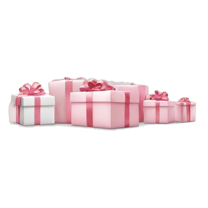 Light pink Christmas gifts under a white Christmas tree  sticker