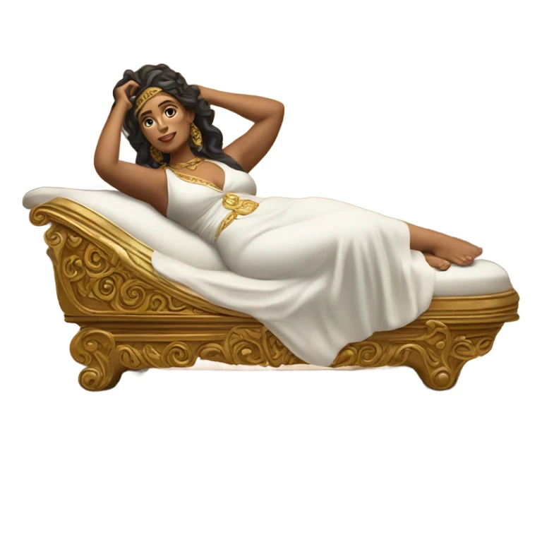 Latina female goddess lying on serving platter sticker