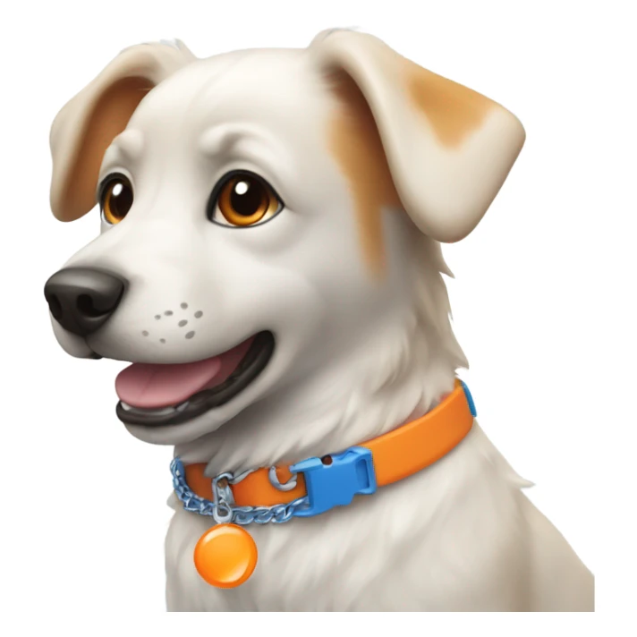 cute dog with blue collar with orange pendant from another perspective sticker