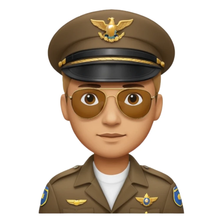 Officer with peaked cap + aviator sunglasses sticker