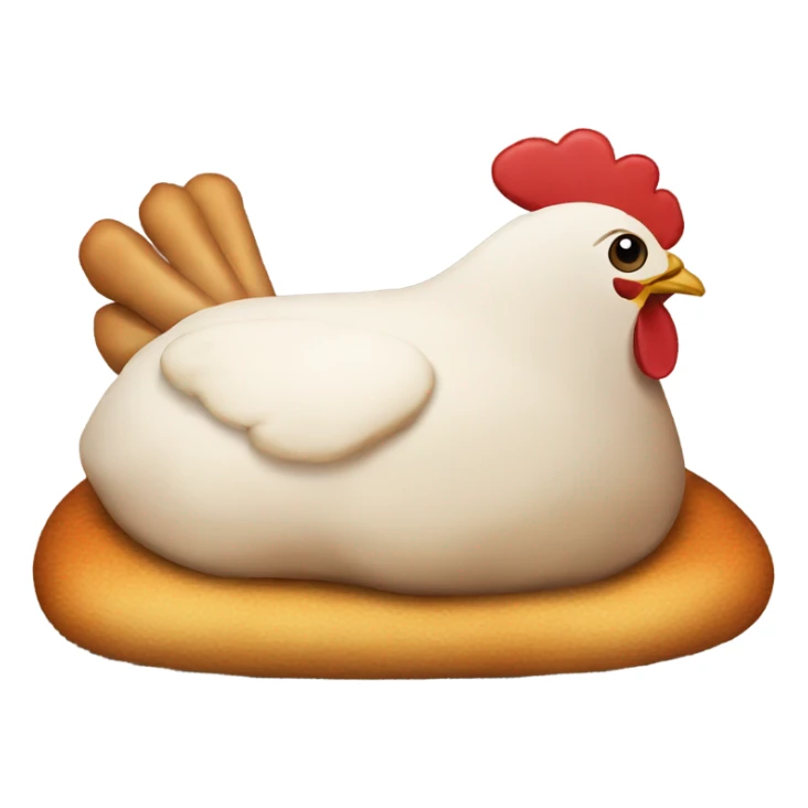 Pillow with a piece of chicken sticker