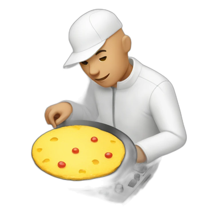 bald spanish dj eating an omelette with a hat on sticker