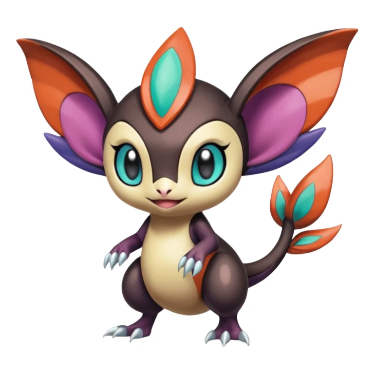 Shiny Cute Realistic Exotic Colorful Meloetta-Noivern-Stitch-Fakémon-creature-hybrid sticker