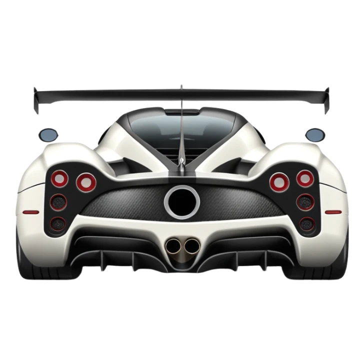 Pagani Zonda Cinque white detailed rear view car sticker
