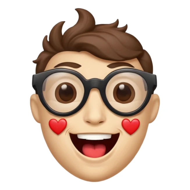 superhero head, coffee creature, heart glasses, laughing with tears in eyes sticker