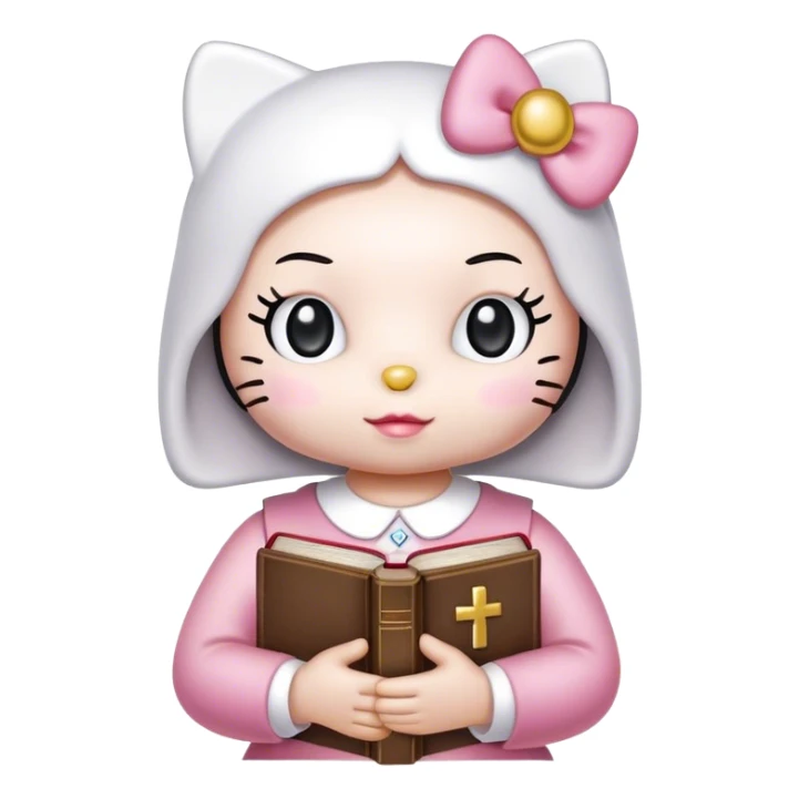 Hello Kitty Sanrio holding a holy bible  sticker