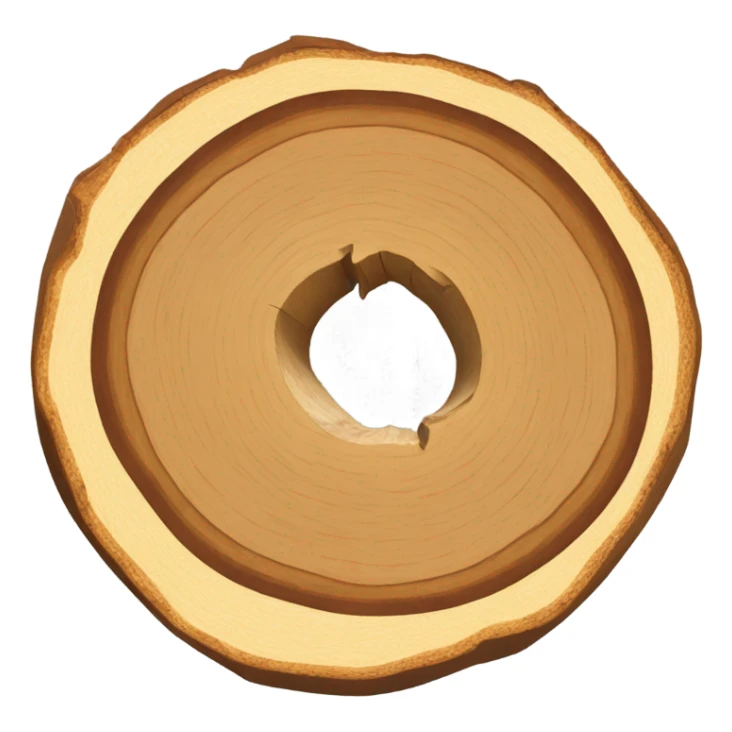 a tree cut open in profile, round, where you can see the annual rings sticker