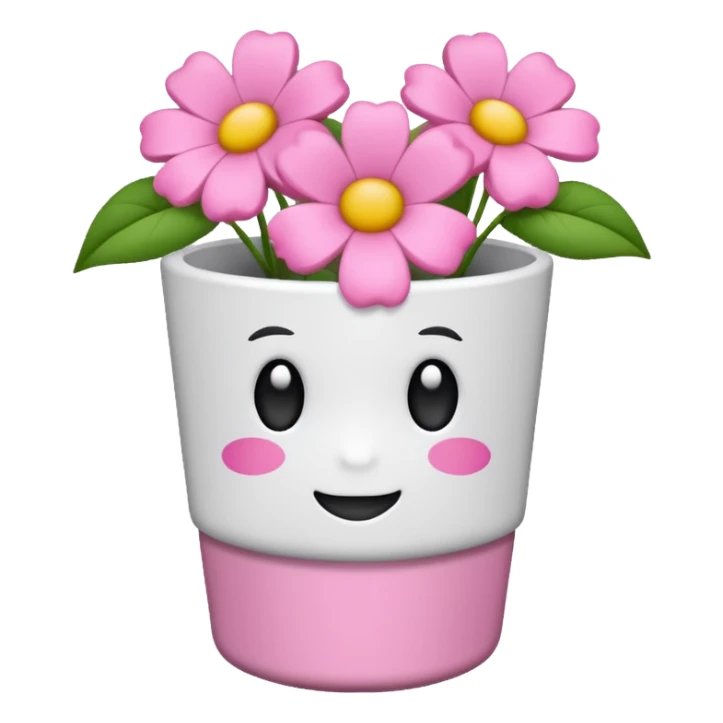 vaso branco com laço rosa sem flores sticker