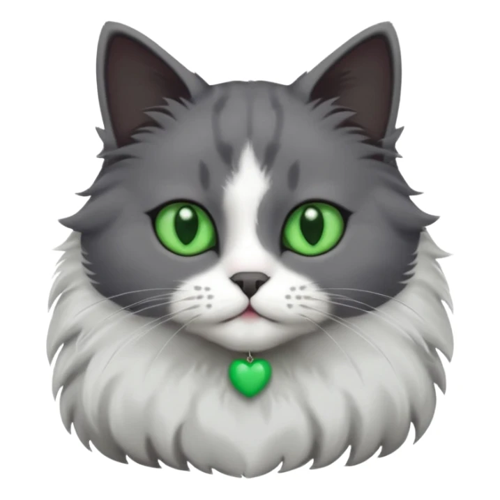 one dark grey and white cat and one completely solid dark grey cat with green eyes and only white paws sticker