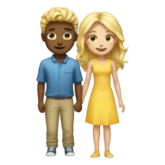 blonde girl with his boy  sticker