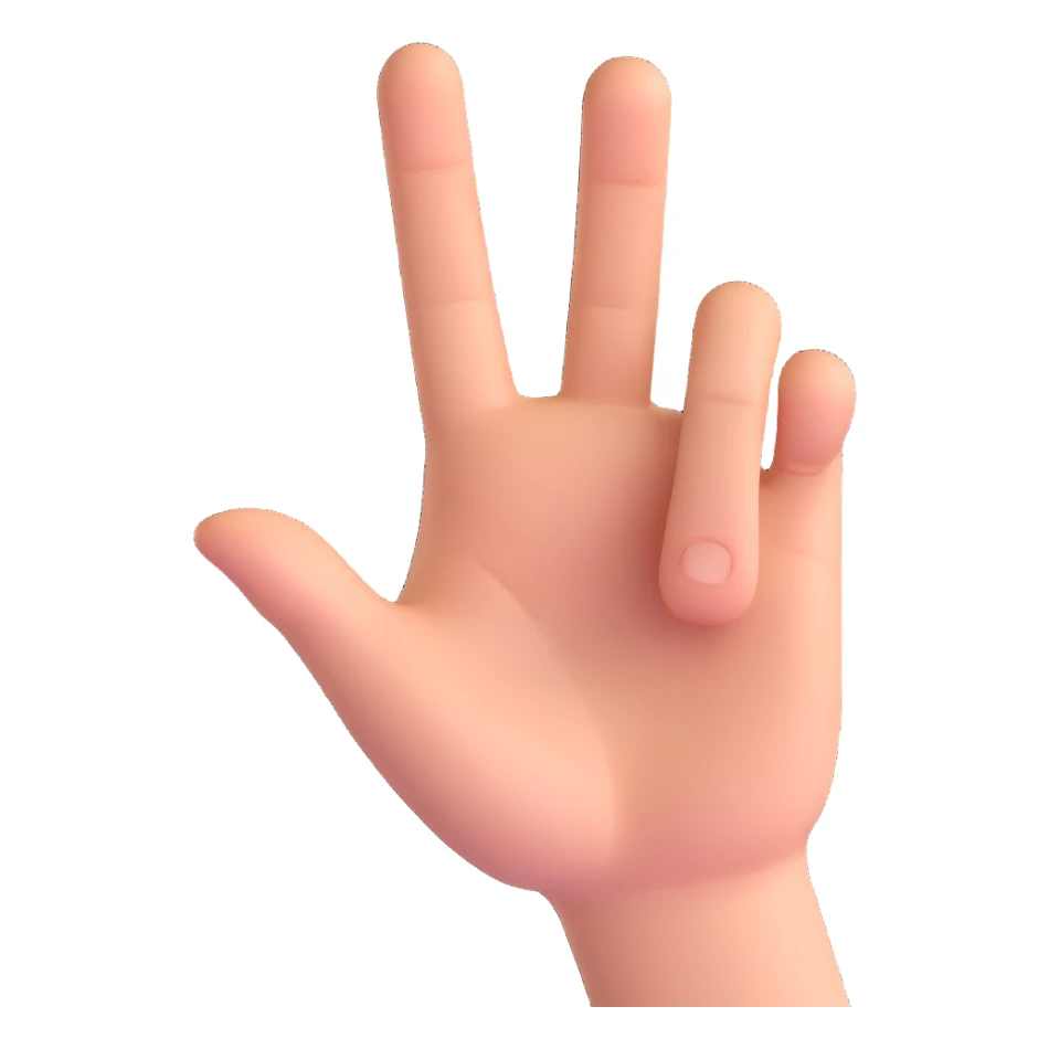 3D emoji style hand gesture with the fourth finger (ring finger) hidden sticker