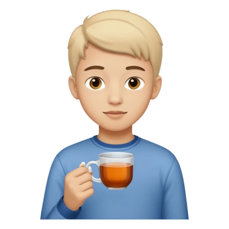 The boy teen with a cup of tea sticker