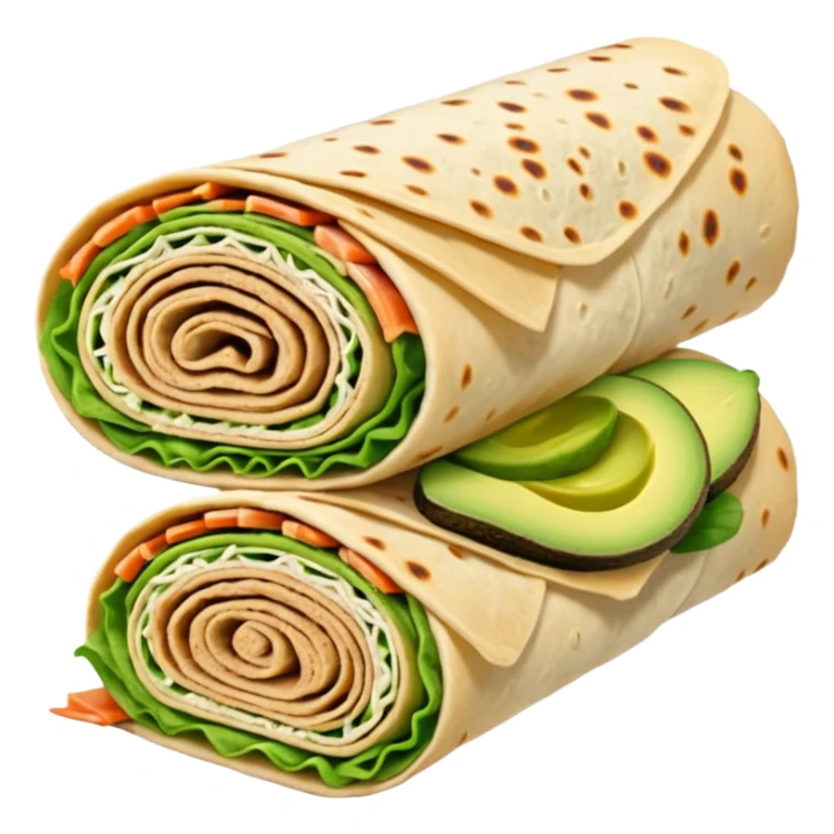 
Lavash roll with turkey, avocado sauce, cucumber sticker