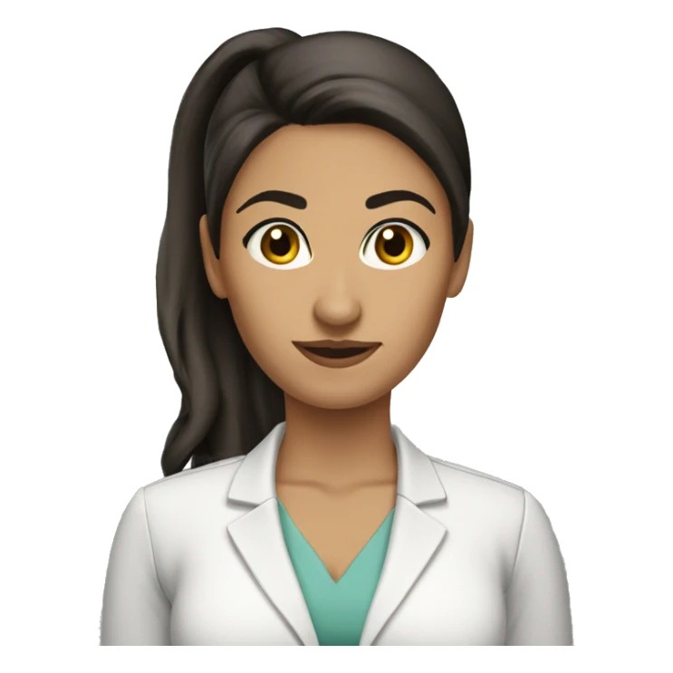 latina woman HR manager pony tail black eyes sticker