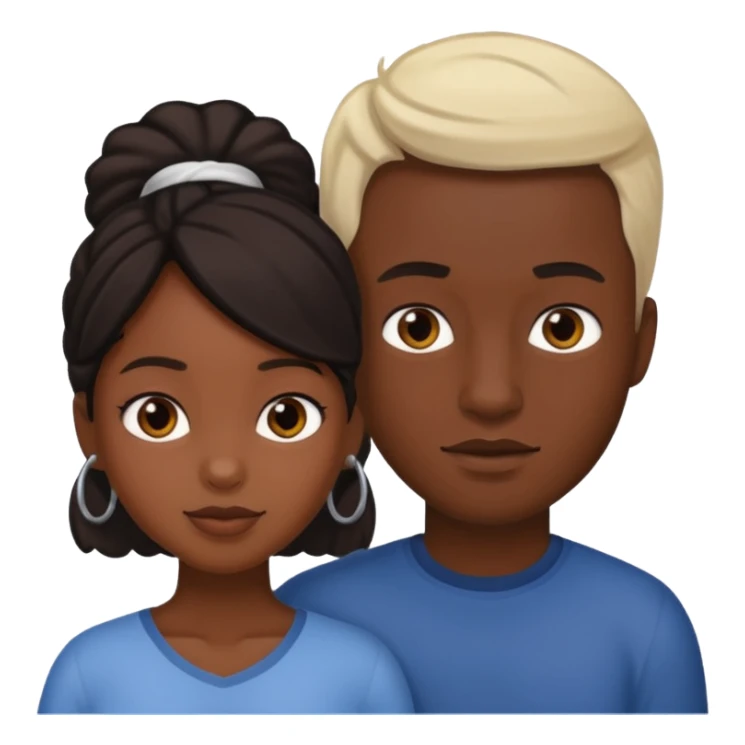 Black girl white guy couple sticker