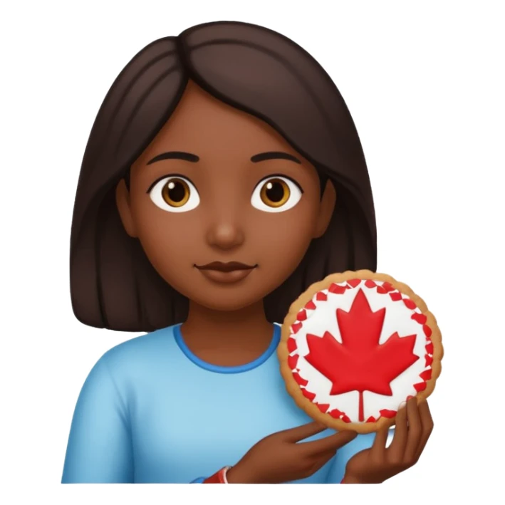 indian girl with a canadian cookie in hand sticker
