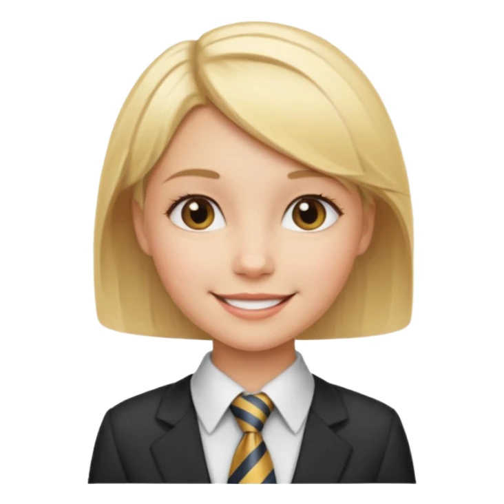 blonde girl short hair with tie  sticker