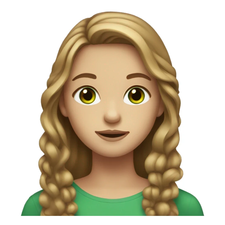 Girl with long light brown hair and green eyes  sticker