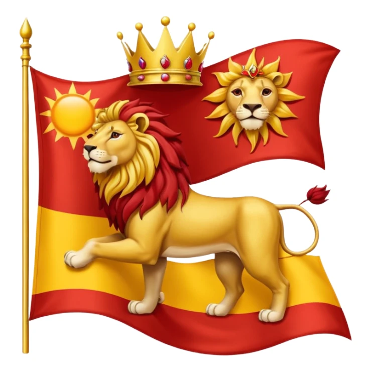 Please make me the lion and sun crowned flag. sticker