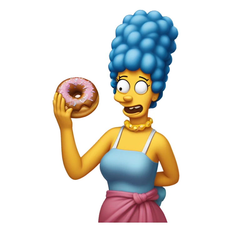 marge simpson with a sugary donuts in her hands  sticker