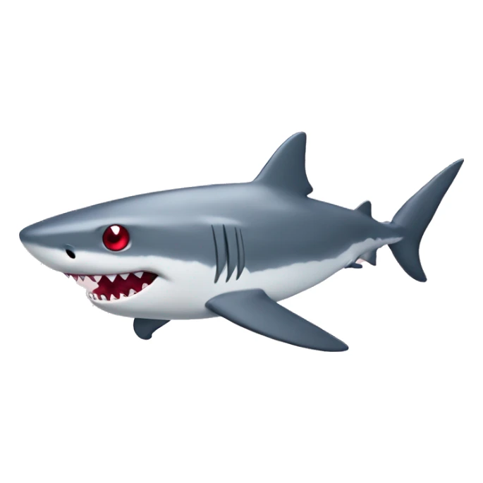 Shark with hearts red in eyes sticker