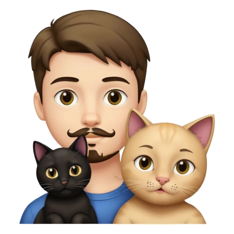 Young boy with a bit of goatee with a black cat sticker