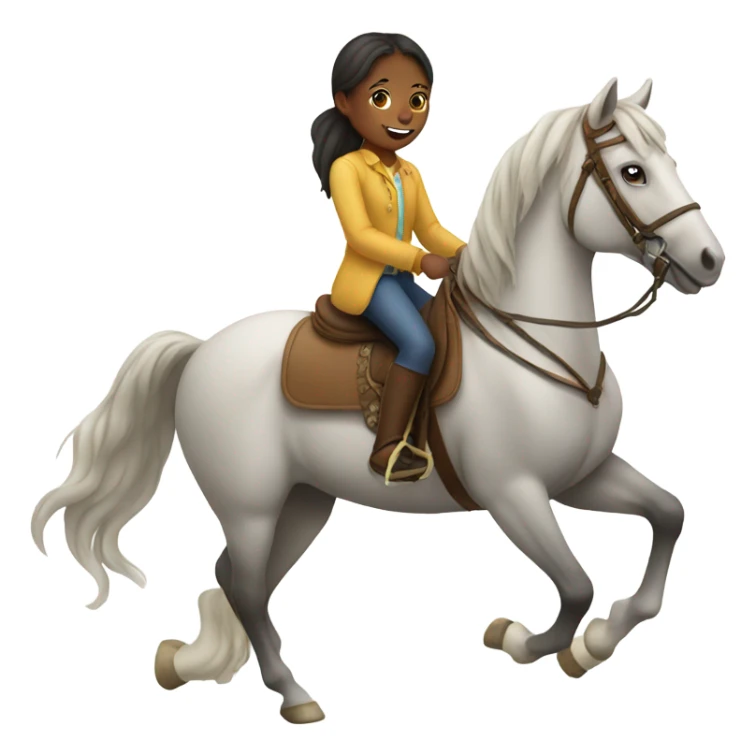 Girl riding a horse sticker