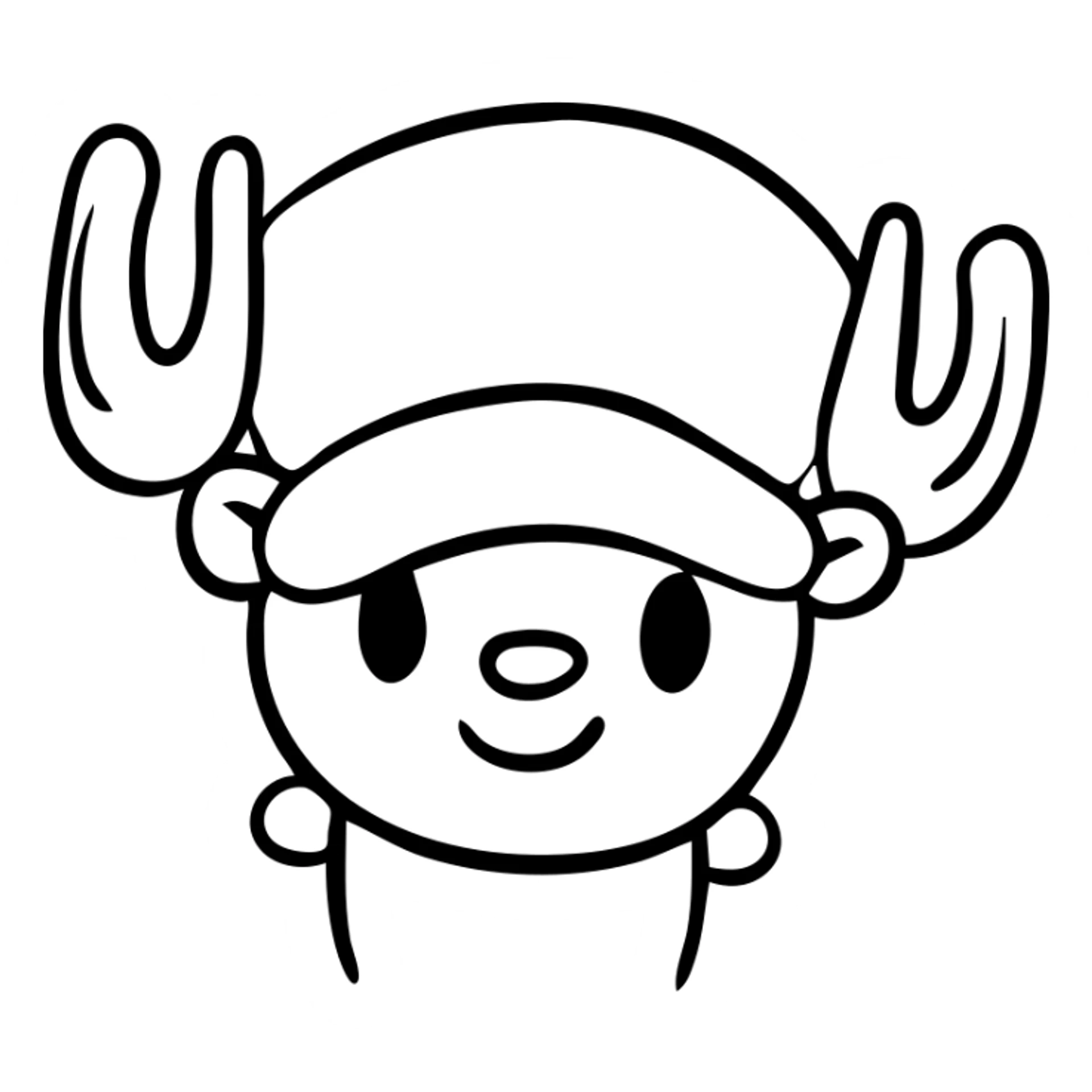 Tony Tony Chopper with pink hat, blue nose, reindeer form sticker