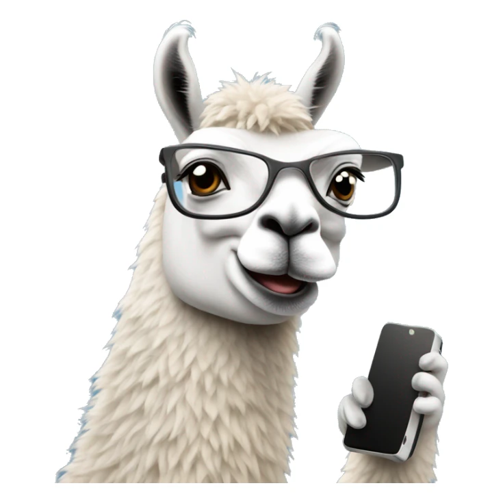 un lama avec un téléphone  sticker