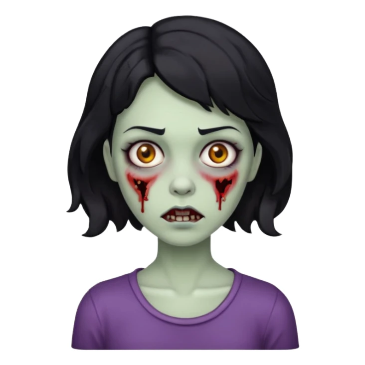 Uma zombi mulher com cabelo curto e preto ondulado sticker