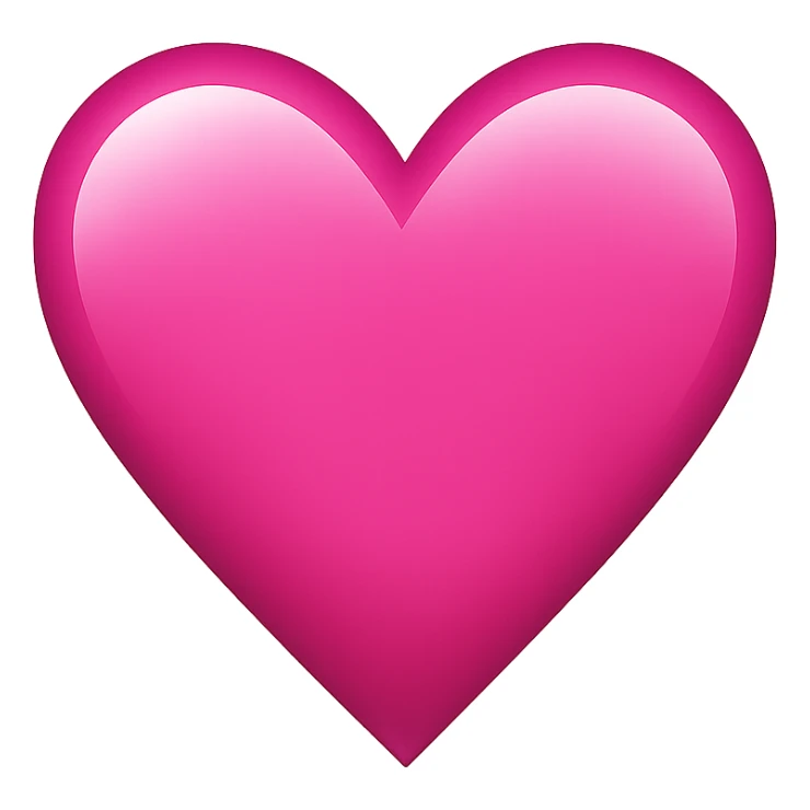 pink heart emoji, shiny and bold sticker