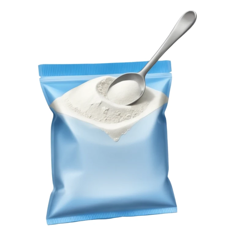 Little ziploc bag of white powder and a spoon sticker