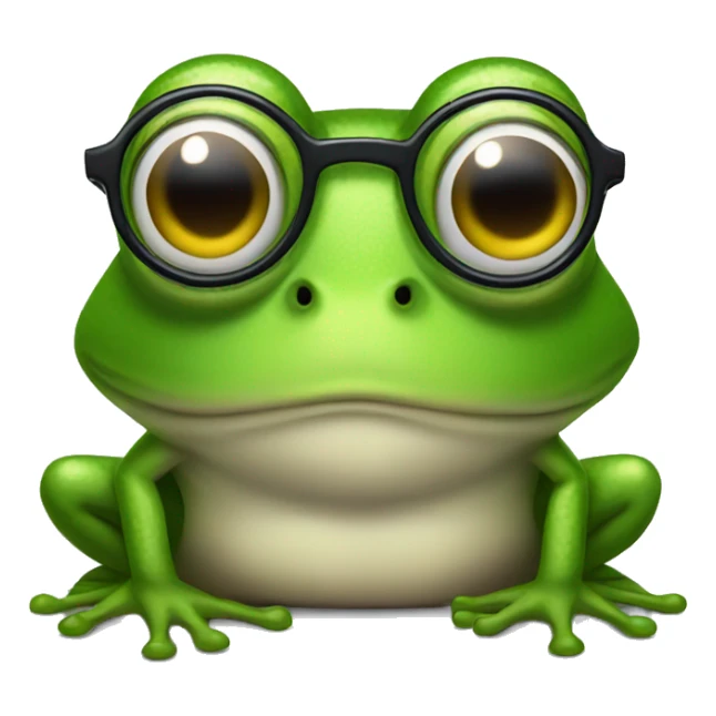 Frog with glasses  sticker