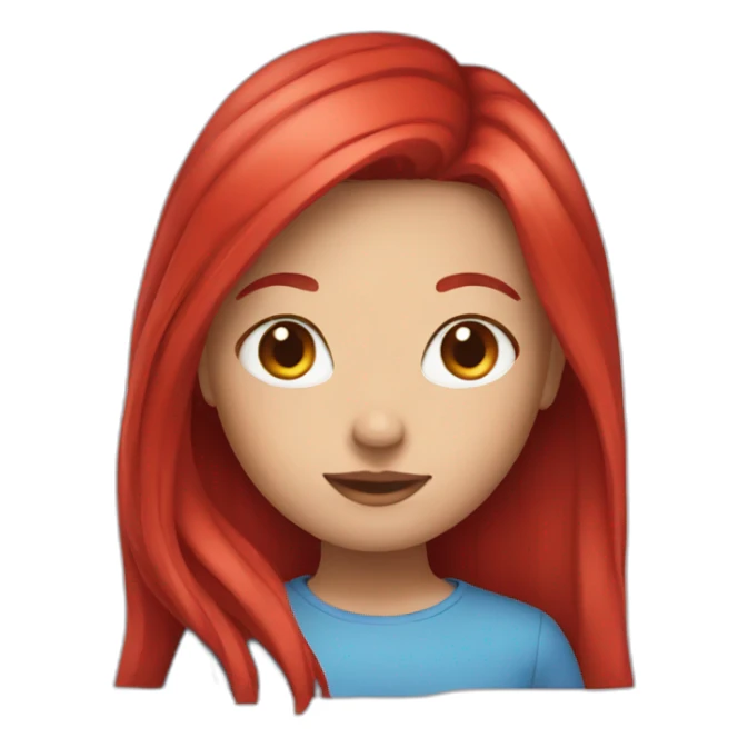 Blue red hair girl sticker