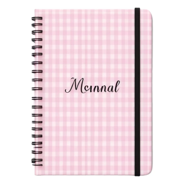 Cute manifest journal cover, pastel pink gingham pattern
Handwritten feminine typography, soft aesthetic, cozy girl vibe
Clean product mockup, minimal shadows, lifestyle stationery style sticker
