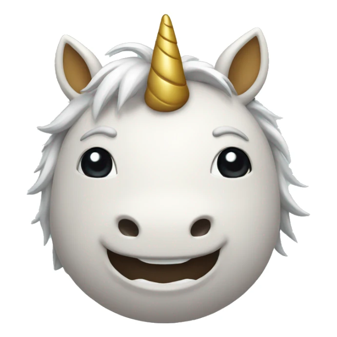a smailing face with a horn like a person pretending being an unicorn sticker