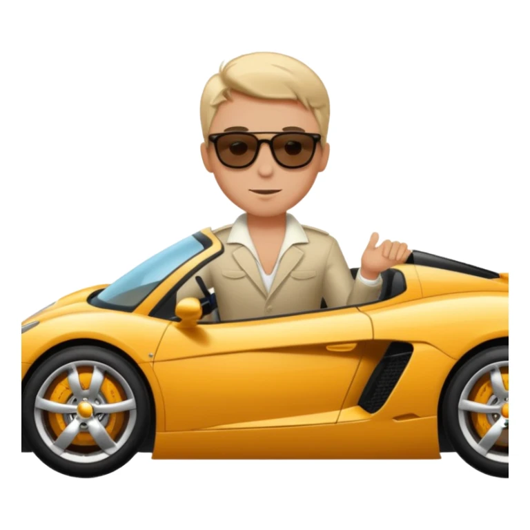 A rich boy in the super car  sticker