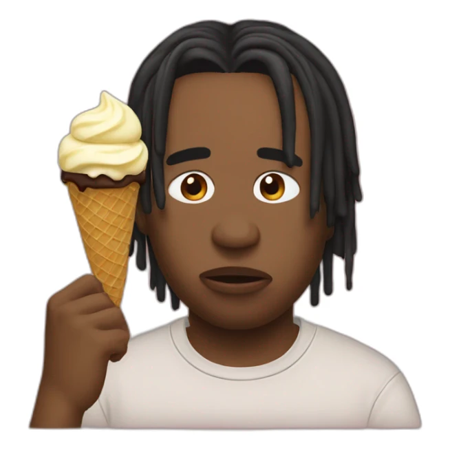 Travis scott sad because he dropped his ice cream sticker