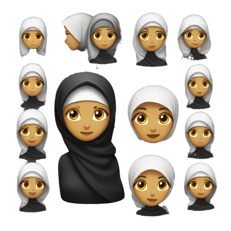 Hijab en noir femme qui réflechi sticker