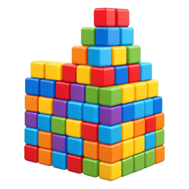 Colorful toy building blocks stacked sticker